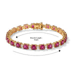 D'Joy AAA Lab Grown Rubin, Moissanit Armband ca. 20 cm 925 Silber 750 Gelbgold vermeil ca. 23,62 ct.