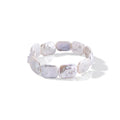 Flexibles weißes Keshi Perle Armband