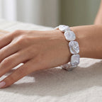 Weiße Keshi Perle Armband 18 cm