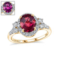 LUXURIANT (10-16 Werktage Lieferzeit)  3 ct. AAA Farbwechsel Granat und Labor Diamant Ring in 417 Gold