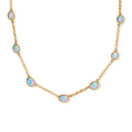 D'Joy AA natürliche, äthiopische Welo Opal 45+5cm Halskette, 925 Silber 750 Gelbgold Vermeil - 4,42 ct.