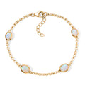 D'Joy AA Natürlicher, äthiopischer Welo Opal Armband ca. 19 cm +2.5 cm Extender 925 Silber 750 Gelbgold vermeil ca. 2,76 ct.