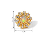 D'Joy AA Natürlicher, äthiopischer Welo Opal, Weißer Zirkon Ohrringe 925 Silber 585 Vergoldet ca. 1,13 ct.