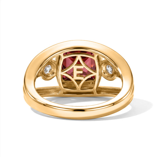 EVER TRUE Lab Grown Padparadscha-Saphir, Weißer Zirkon Ring 950 Kupfer (Größe 18.00) ca. 3,88 ct