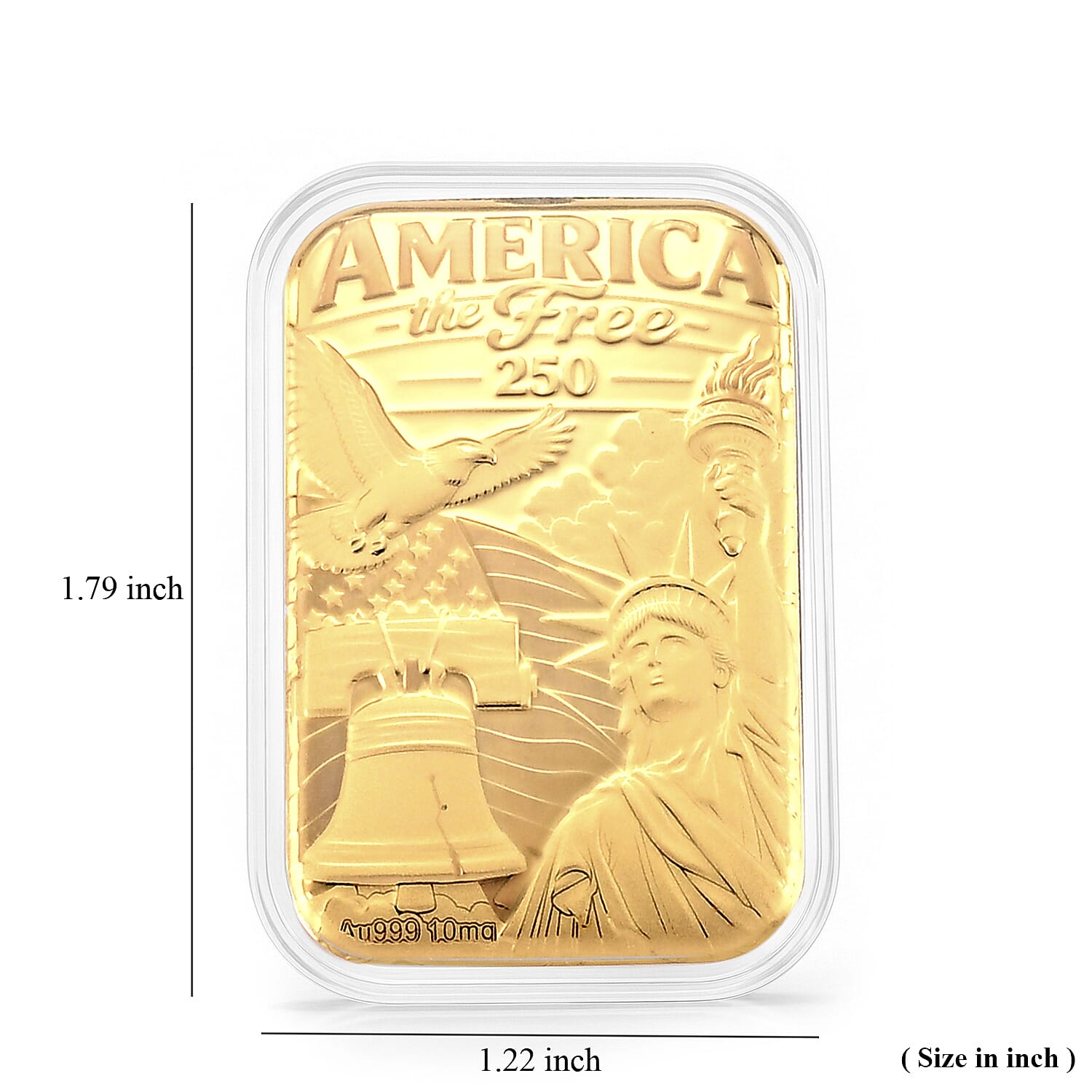 EXKLUSIVES GESCHENK - 999er Goldfolie STATUE OF LIBERTY: 250 Jahre Freiheit, ca. 26x40 mm, ca. 10 mg