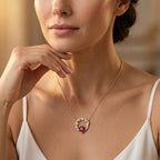 D'Joy Lab Grown Padparadscha-Saphir, Weißer Zirkon Halskette ca. 50 cm 925 Silber Rhodiniert und 750 Gelbgold Vermeil ca. 5.69 ct