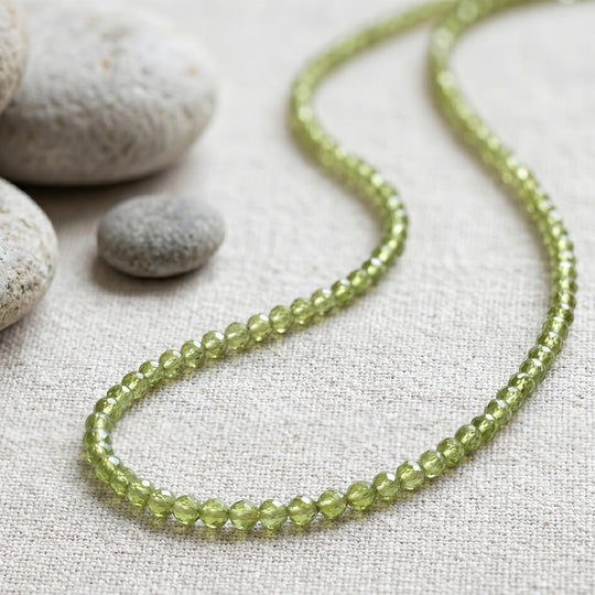 Natürliche Peridot Halskette ca. 45 cm 316L Edelstahl ca. 130.00 ct