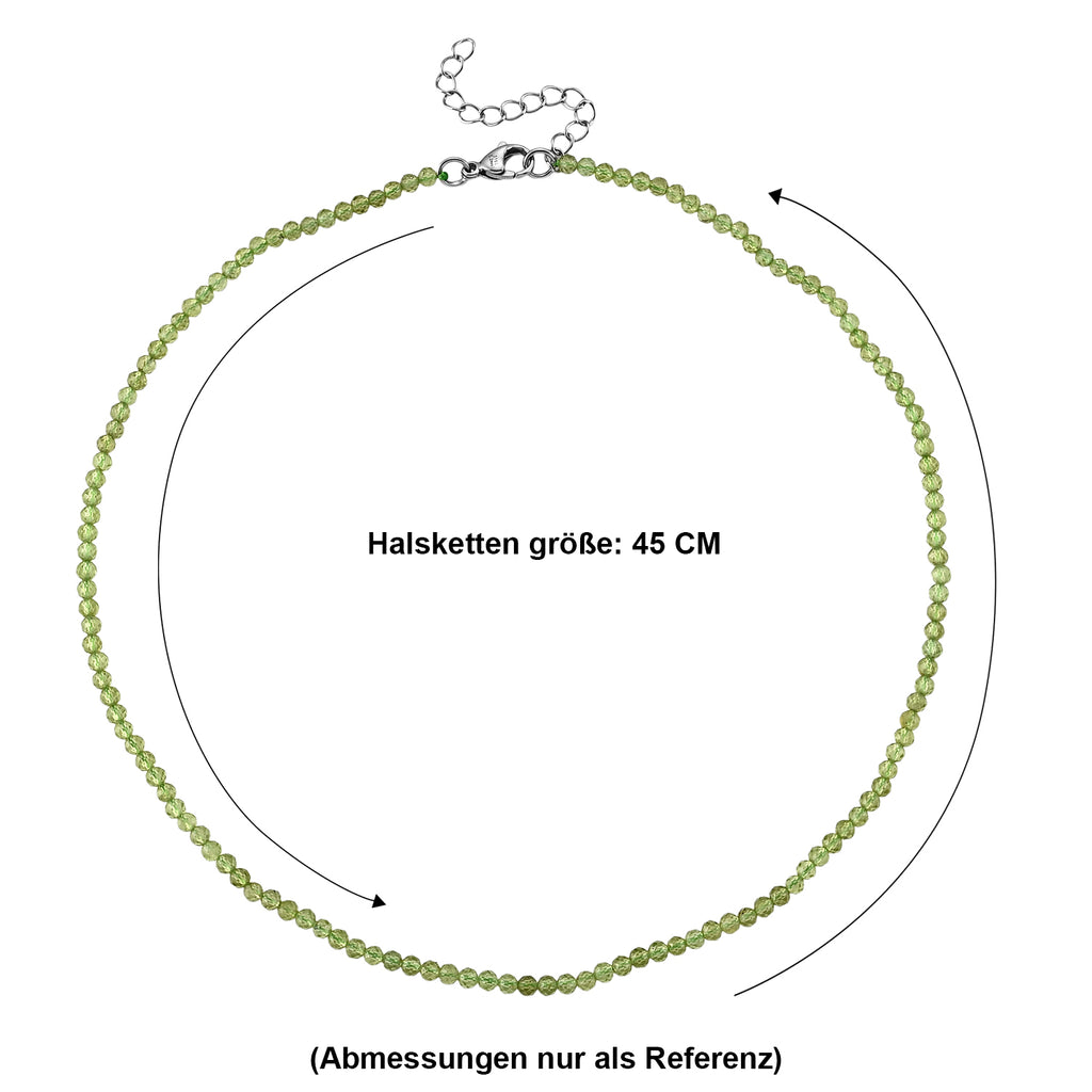 Natürliche Peridot Halskette ca. 45 cm 316L Edelstahl ca. 130.00 ct