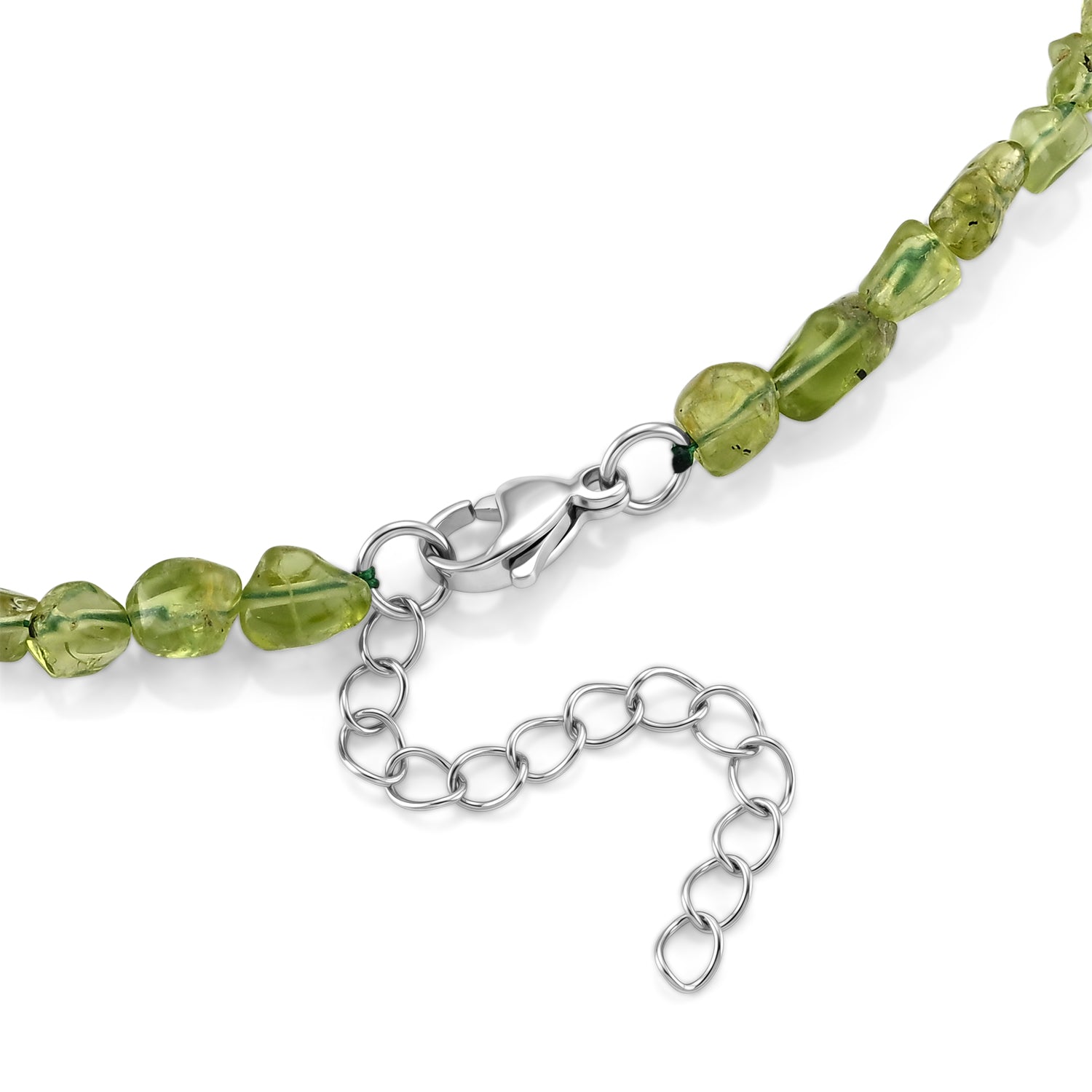 Natürliche Peridot Halskette, ca. 45 cm 316L Edelstahl ca. 90.00 ct