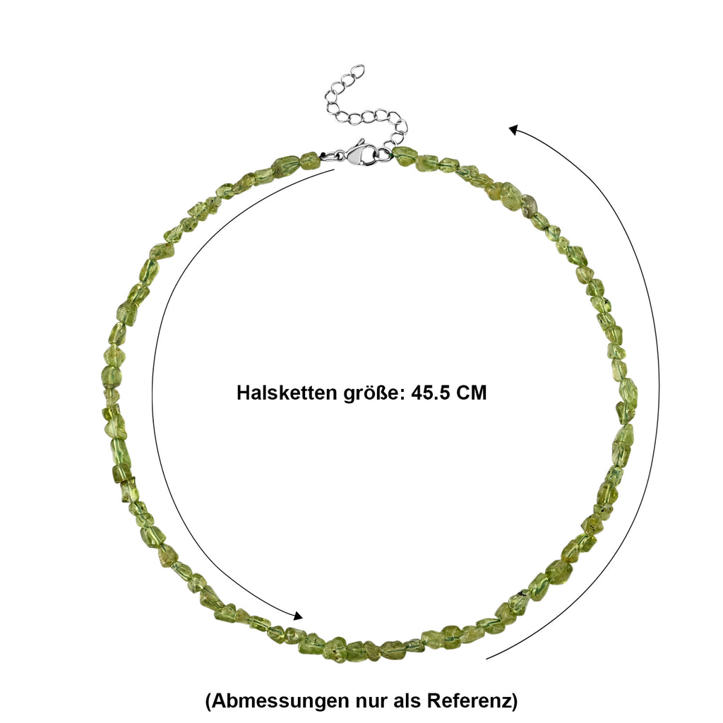 Natürliche Peridot Halskette, ca. 45 cm 316L Edelstahl ca. 90.00 ct