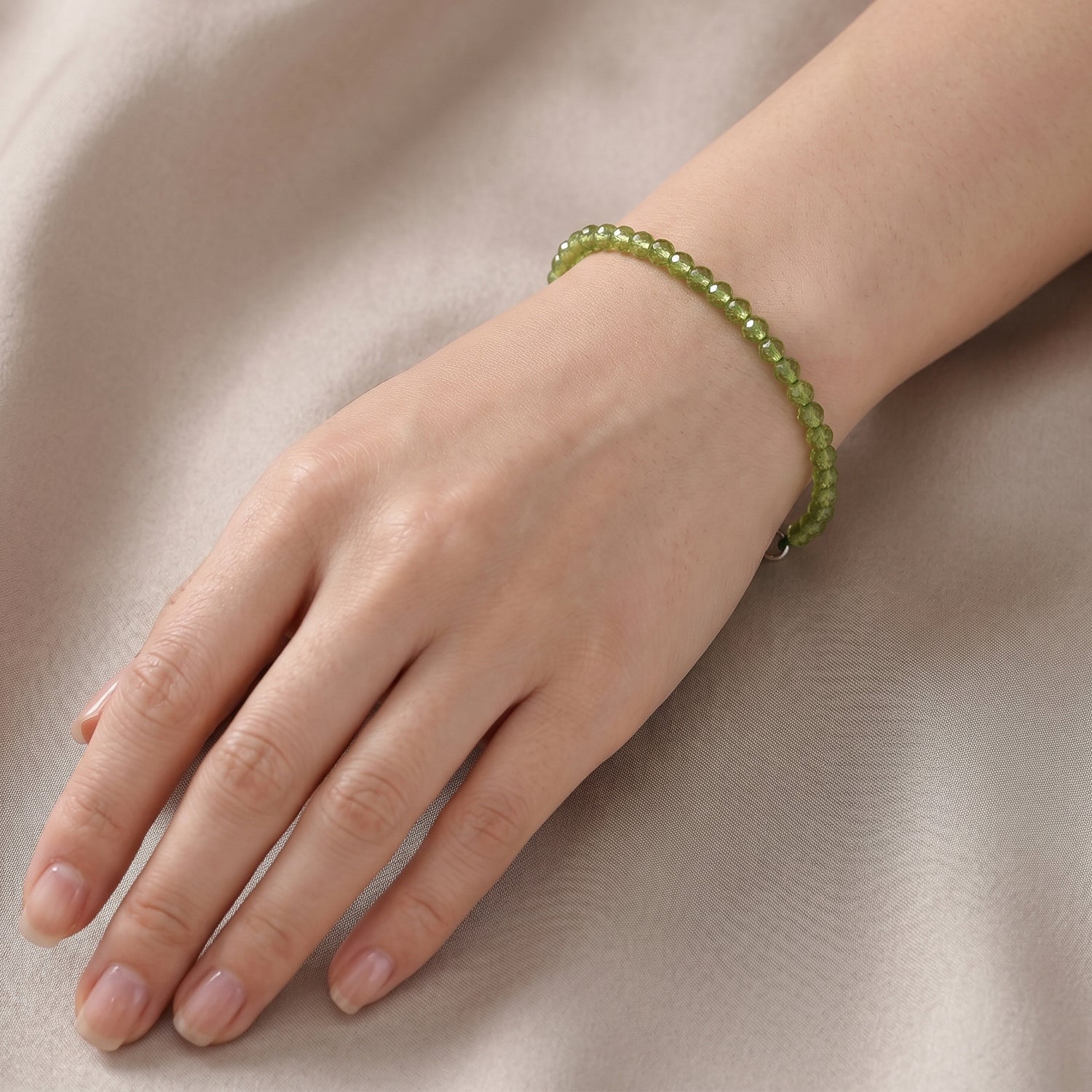 Natürliches Peridot Armband ca. 18 cm 316L Edelstahl ca. 15.00 ct