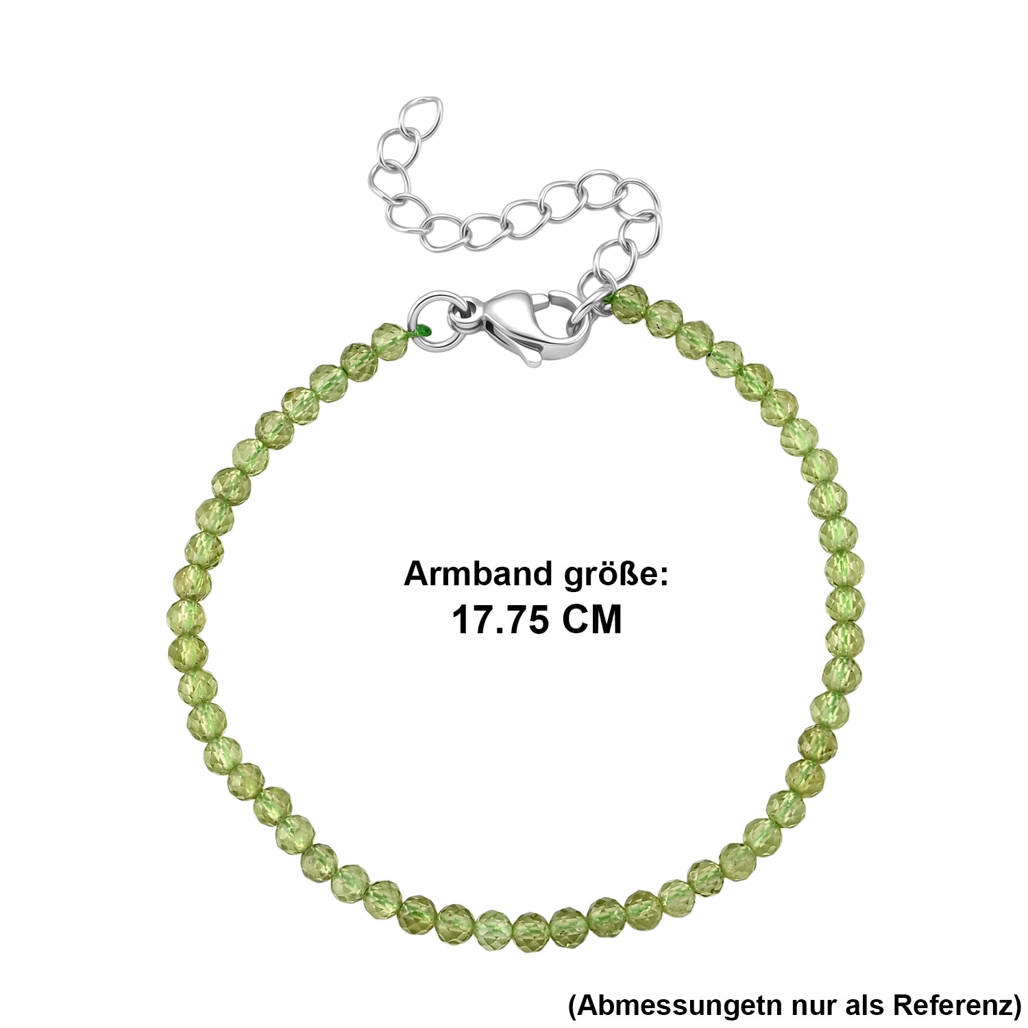 Natürliches Peridot Armband ca. 18 cm 316L Edelstahl ca. 15.00 ct
