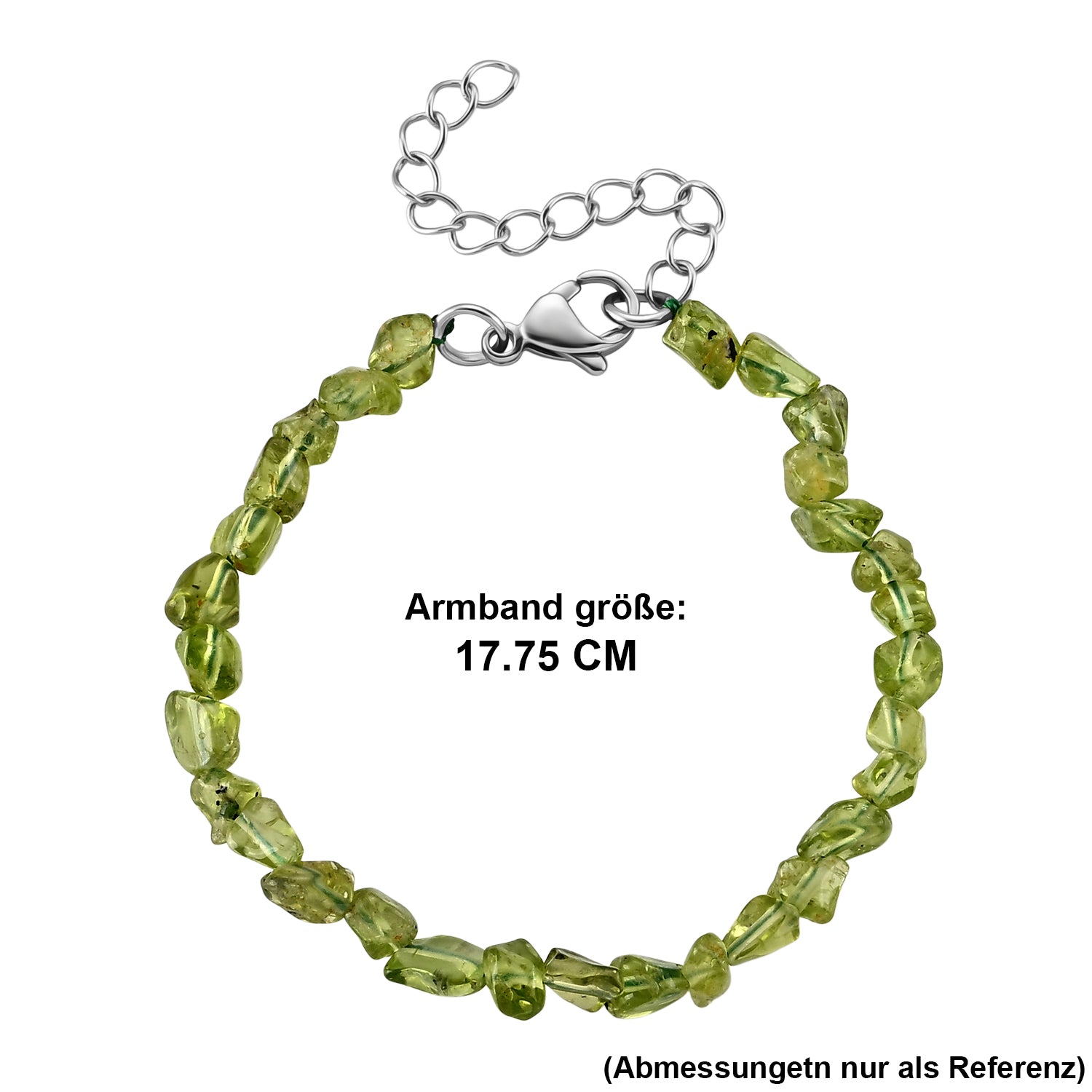 Natürliches Peridot Armband, ca. 18 cm 316L Edelstahl ca. 30.00 ct