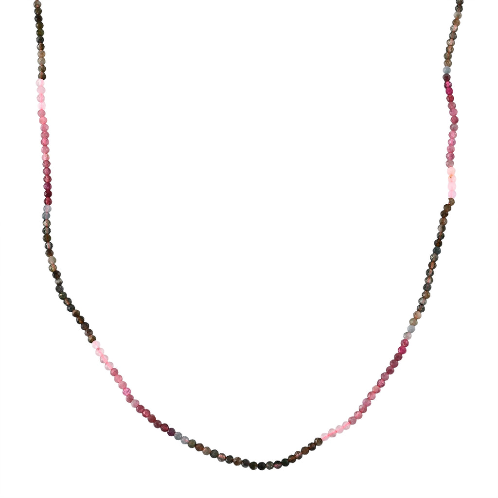 Mehrfarbige-Turmalin Halskette ca. 45 cm 316L Edelstahl ca. 20.00 ct