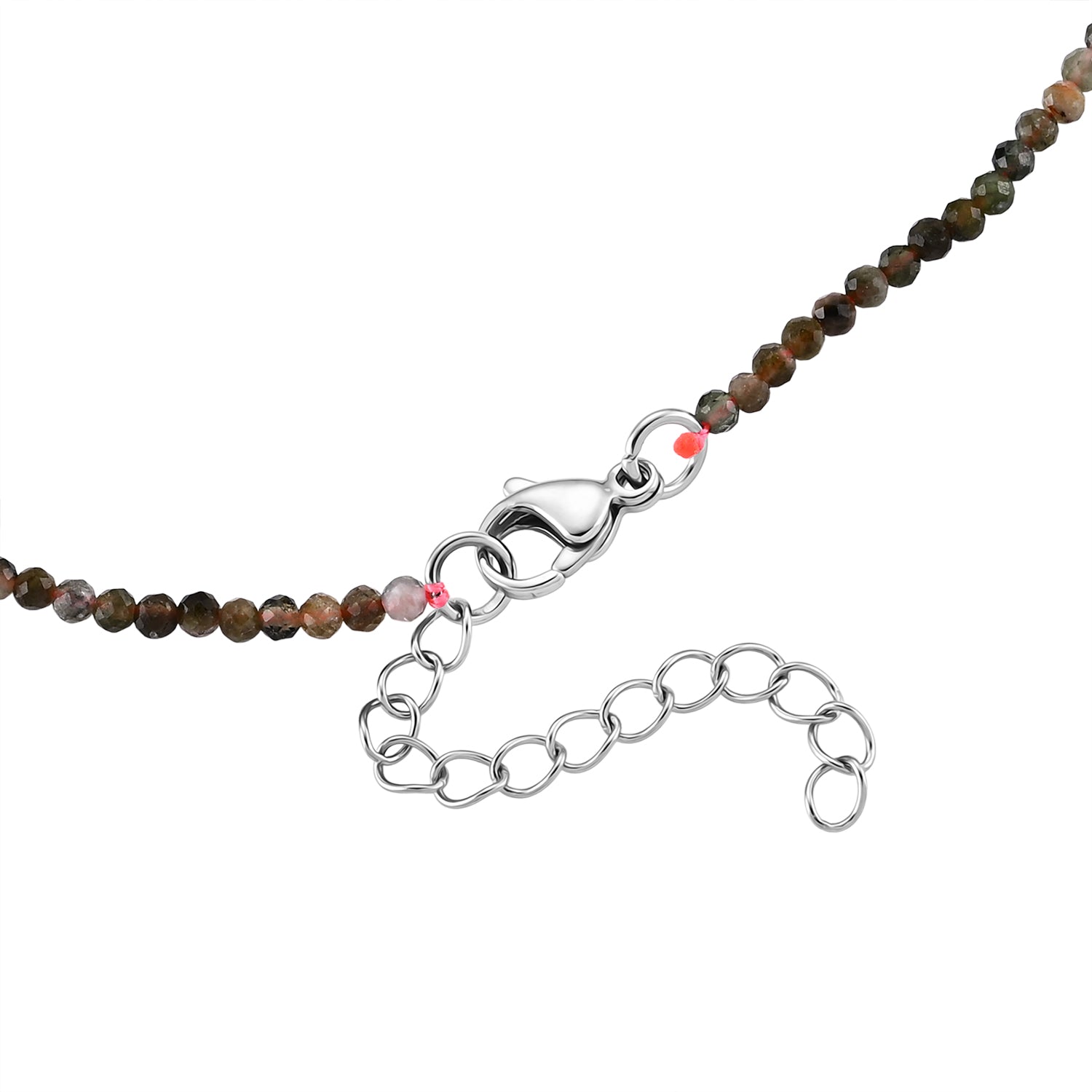 Mehrfarbige-Turmalin Halskette ca. 45 cm 316L Edelstahl ca. 20.00 ct