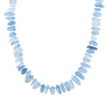 Aquamarin, Weiße Süßwasser Perle (2-3mm) Halskette ca. 45 cm 316L Edelstahl 170.00 ct