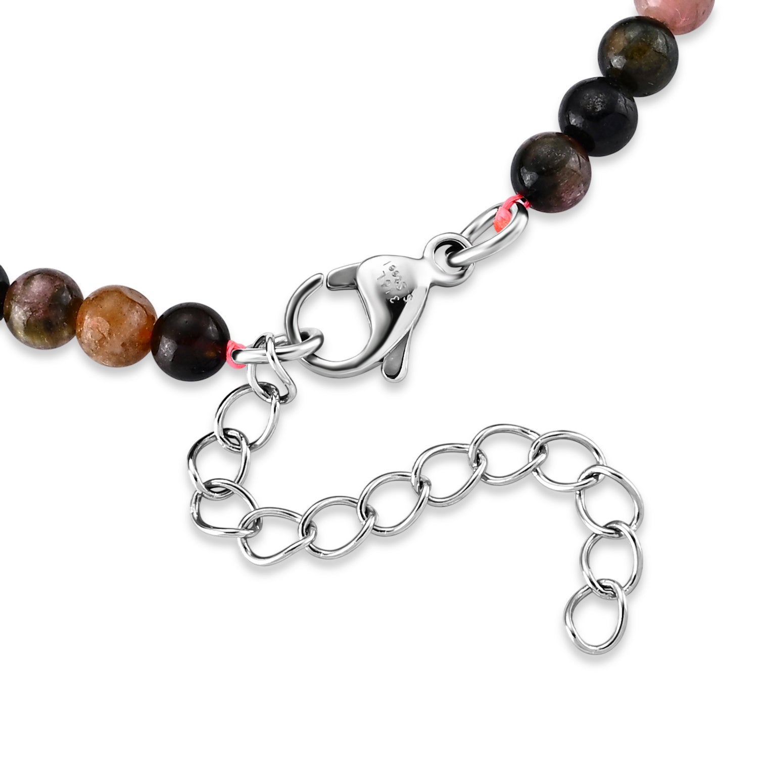 Mehrfarbiges-Turmalin Armband ca. 18 cm 316L Edelstahl ca. 30.00 ct