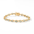 EverTrue AAA blauer Zirkon 19cm Armband, 950 Kupfer mit Gelbgold E-Beschichtung - 13,79 ct.