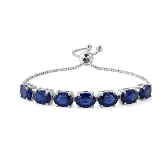 D'Joy Afrikanischer Rubin (Fissure gefüllt) Armband ca. 19 cm 925 Silber Rhodiniert ca. 3.36 ct