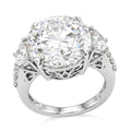 D'Joy Moissanit Ring 925 Silber Rhodiniert (Größe 18.00) ca. 11,59 ct