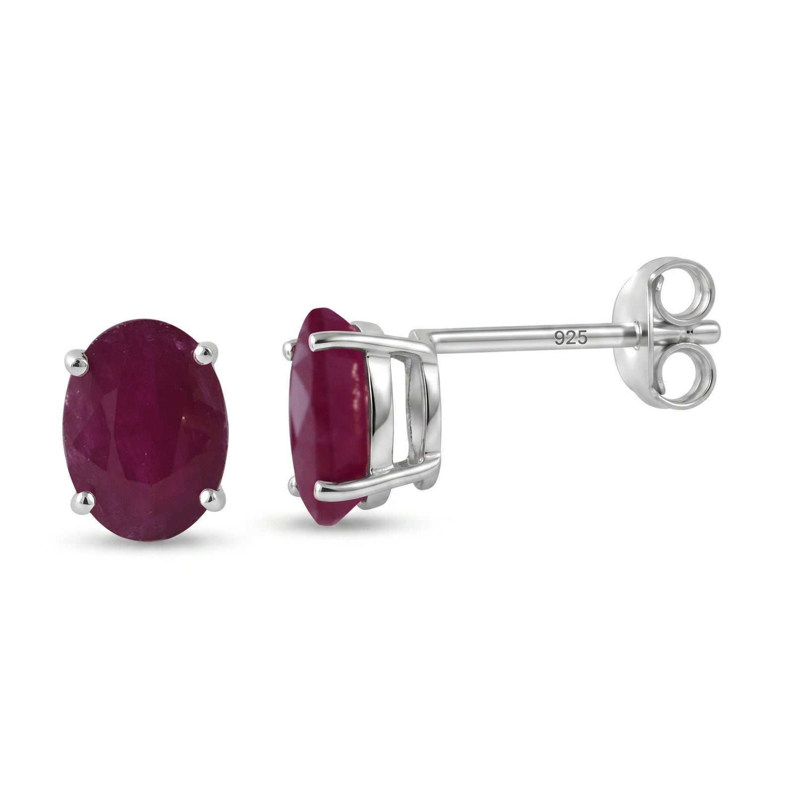 D'Joy AA Burmesischer Rubin Ohrringe 925 Silber Rhodiniert ca. 3,30 ct.