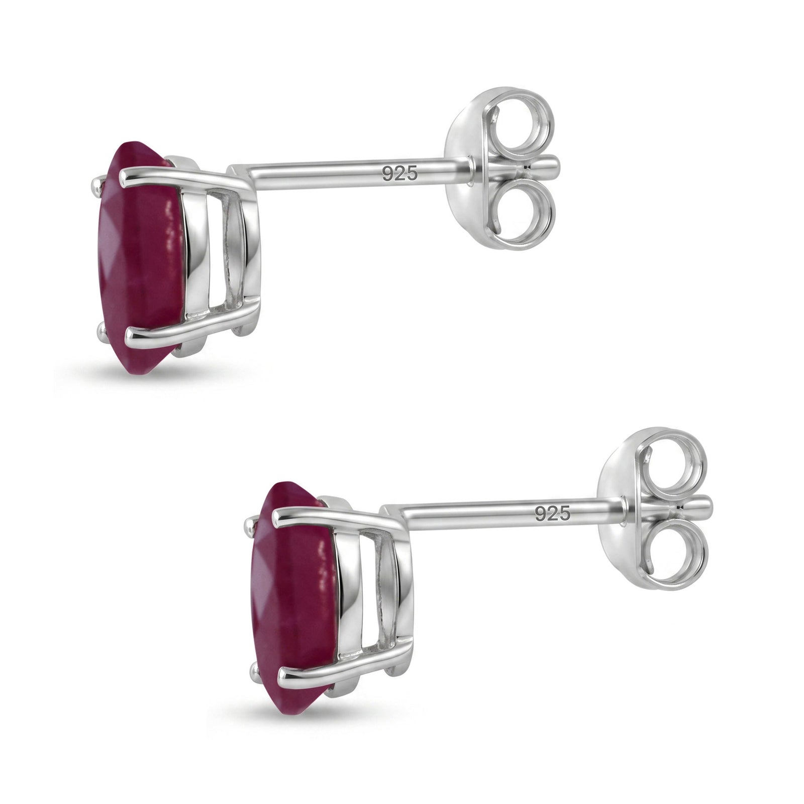 D'Joy AA Burmesischer Rubin Ohrringe 925 Silber Rhodiniert ca. 3,30 ct.