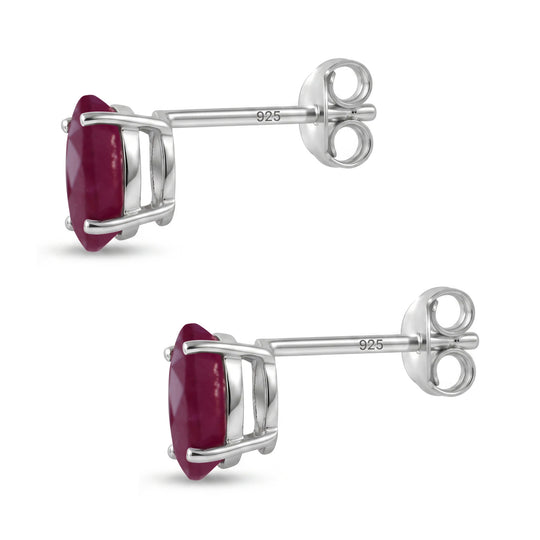 D'Joy AA Burmesischer Rubin Ohrringe 925 Silber Rhodiniert ca. 3,30 ct.