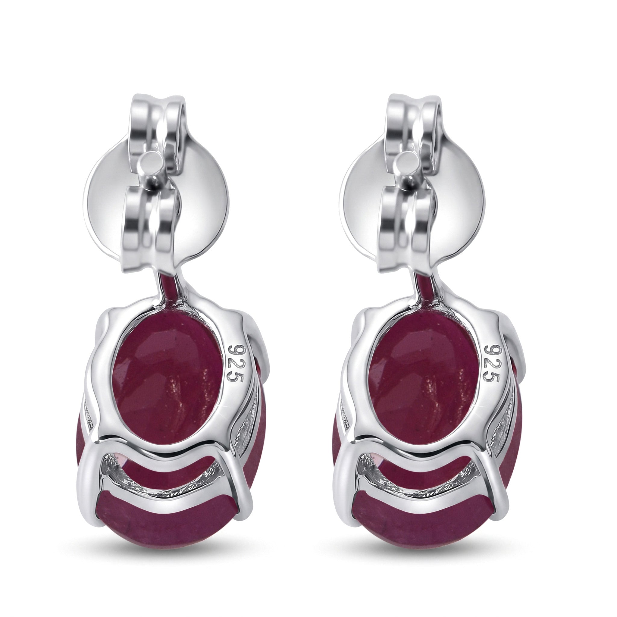 D'Joy AA Burmesischer Rubin Ohrringe 925 Silber Rhodiniert ca. 3,30 ct.