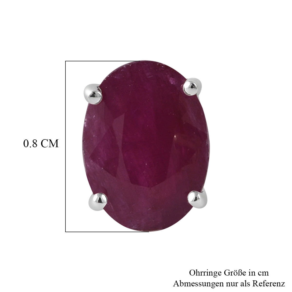 D'Joy AA Burmesischer Rubin Ohrringe 925 Silber Rhodiniert ca. 3,30 ct.