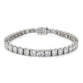 D'Joy Moissanit (Carré) Armband ca. 18 cm 925 Silber Rhodiniert ca. 16.73 ct