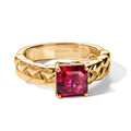 LUXURIANT - AAA Lab Grown Rubin Ring 925 Silber Gold (Größe 17.00) ca. 2,67 ct