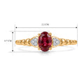 LUXURIANT DIAMOND - AAA Lab Grown Rubin, Weißer Zirkon Ring 925 Silber Gold (Größe 18.00) ca. 0,72 ct
