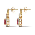 LUXURIANT DIAMOND - AAA Lab Grown Rubin, Mosambik Granat Ohrringe 925 Silber Gold ca. 4,33 ct.