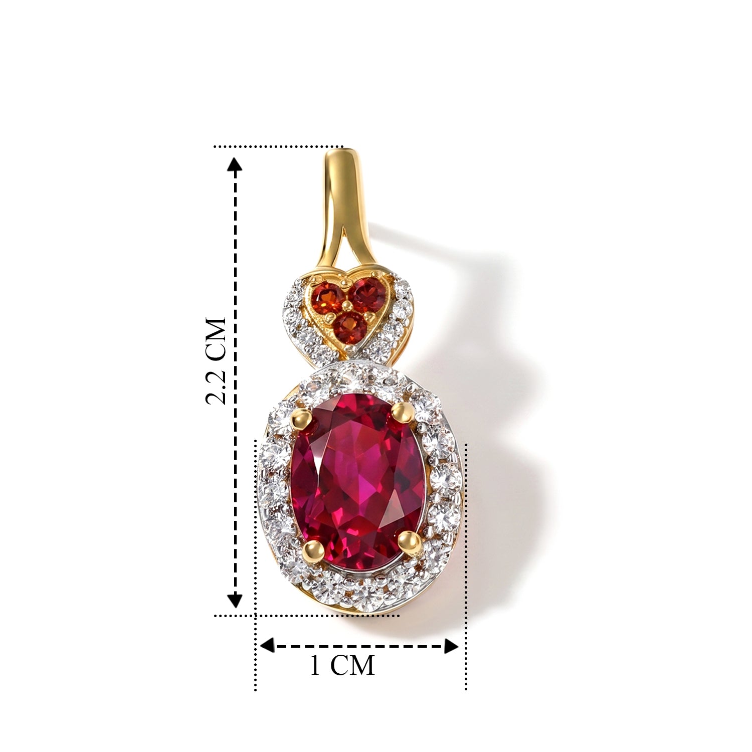 LUXURIANT - AAA Lab Grown Rubin, Mosambik Granat Ohrringe 925 Silber Gold ca. 4.33 ct