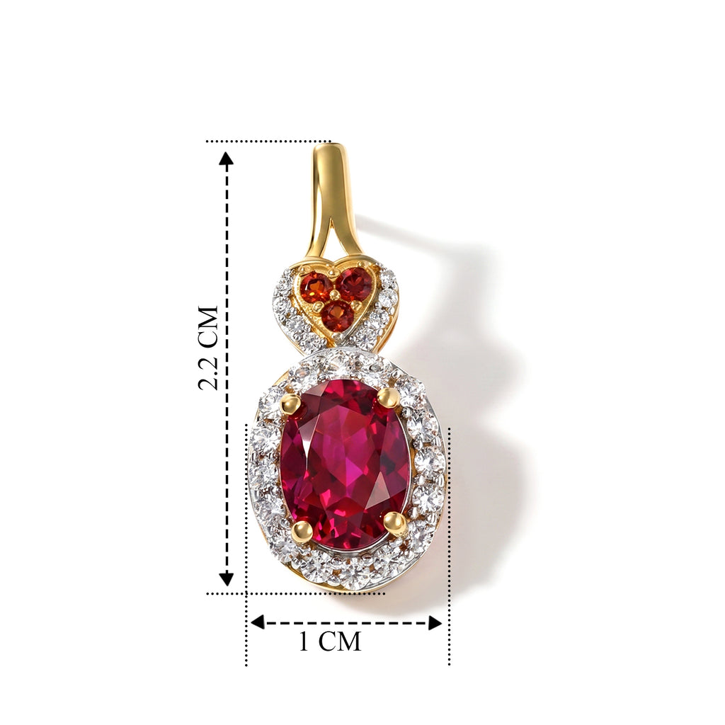 LUXURIANT DIAMOND - AAA Lab Grown Rubin, Mosambik Granat Ohrringe 925 Silber Gold ca. 4,33 ct.