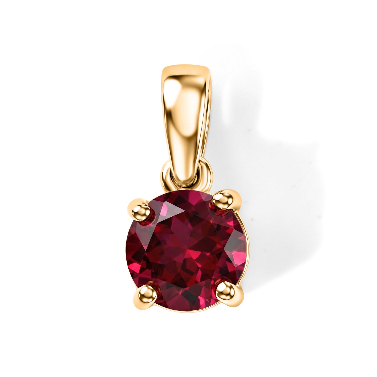 LUXURIANT - AAA Lab Grown Rubin Anhänger 925 Silber Gold ca. 1.37 ct