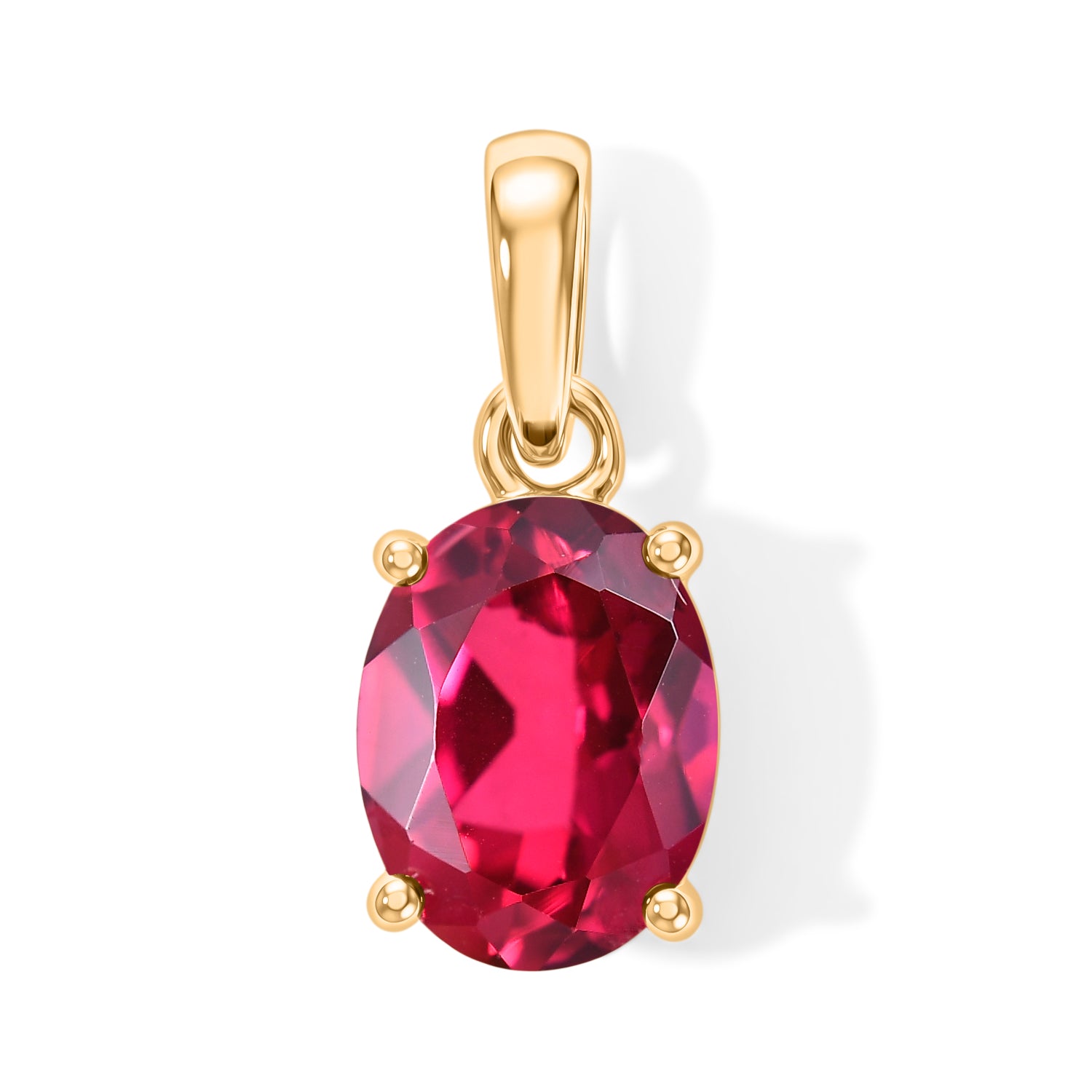 LUXURIANT - AAA Lab Grown Rubin Anhänger 925 Silber Gold ca. 1.62 ct