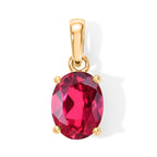 LUXURIANT DIAMOND - AAA Lab Grown Rubin Anhänger 925 Silber Gold ca. 1,62 ct.