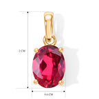 LUXURIANT DIAMOND - AAA Lab Grown Rubin Anhänger 925 Silber Gold ca. 1,62 ct.