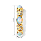 D'Joy AA Natürlicher, äthiopischer Welo Opal, Weißer Zirkon Ohrringe 925 Silber 750 Gelbgold vermeil ca. 2,75 ct.