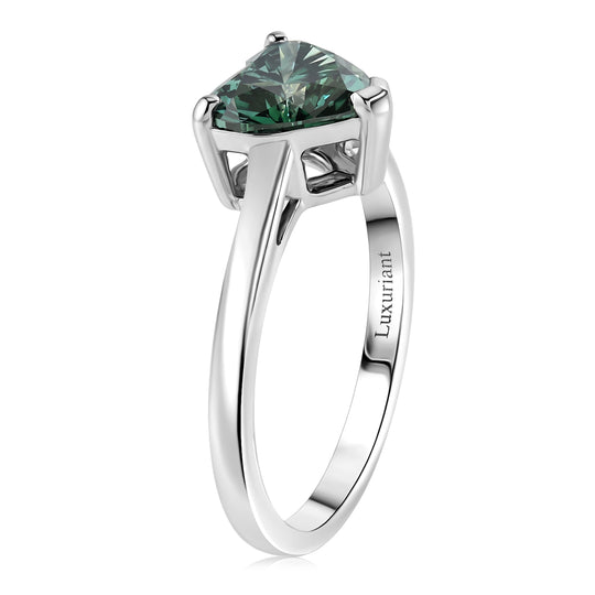 LUXURIANT  (10-16 Werktage Lieferzeit)  2 ct. VS-EF Grüner Labor Diamant Ring in 417 Weißgold