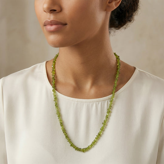 Natürliche Peridot Halskette 78 cm ca. 250.00 ct