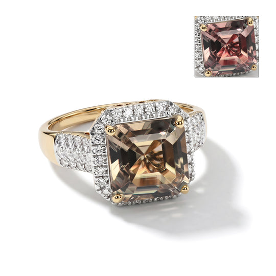 LUXORO AAA Turkizit, Weißer Diamant Ring 417 Gold (Größe 19.00)   (10-16 Werktage Lieferzeit) ca. 5,19 ct