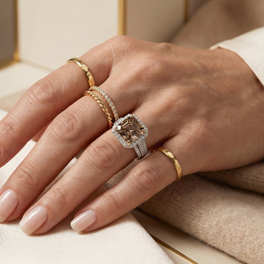 LUXORO AAA Turkizit, Weißer Diamant Ring 417 Gold (Größe 19.00)   (10-16 Werktage Lieferzeit) ca. 5,19 ct