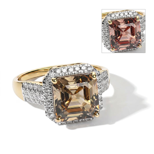 LUXORO AAA Turkizit, Weißer Diamant Ring 417 Gold (Größe 19.00)   (10-16 Werktage Lieferzeit) ca. 5,19 ct