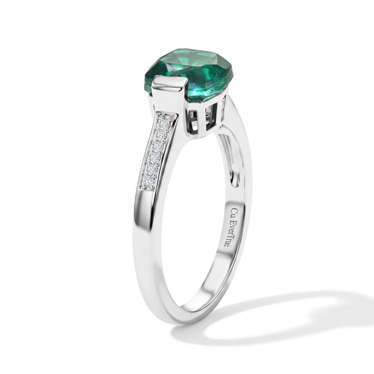 EVER TRUE Pfau Quarz Triplette, Weißer Zirkon Ring 950 Kupfer (Größe 17.00) ca. 1,08 ct