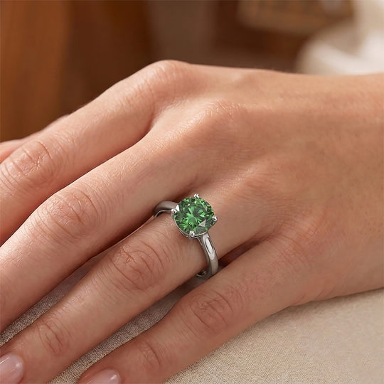 LUXURIANT  (10-16 Werktage Lieferzeit)  2,00 ct. VS-EF grüner Labor Diamant Ring in 417 Weißgold