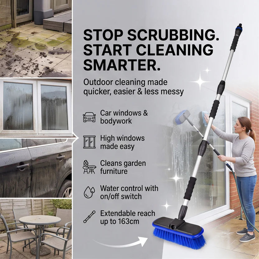SHINE 3-in-1 Wasserbesen mit Sprühfunktion für Bodenreinigung, Nass- und Trockenanwendung