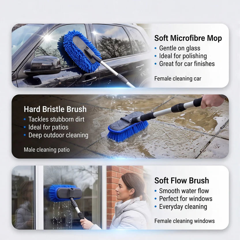 SHINE 3-in-1 Wasserbesen mit Sprühfunktion für Bodenreinigung, Nass- und Trockenanwendung