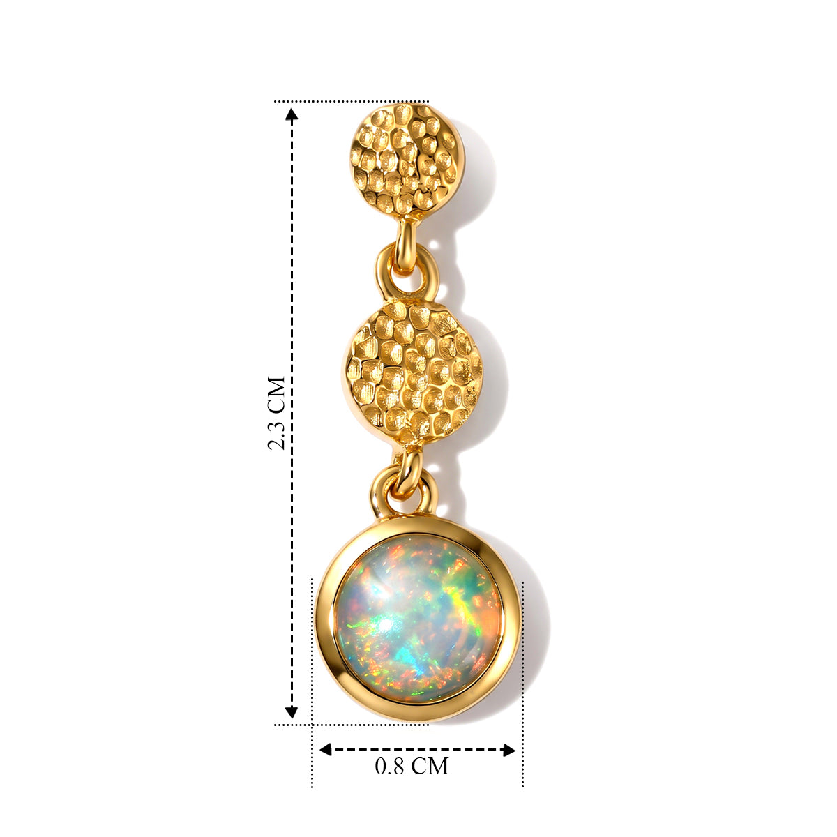 D'Joy AA Natürlicher, äthiopischer Welo Opal Ohrringe 925 Silber 585 Vergoldet ca. 1,02 ct.